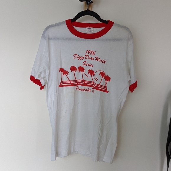 Vintage "Dizzy Dean World" ringer tee - Picture 1 of 2